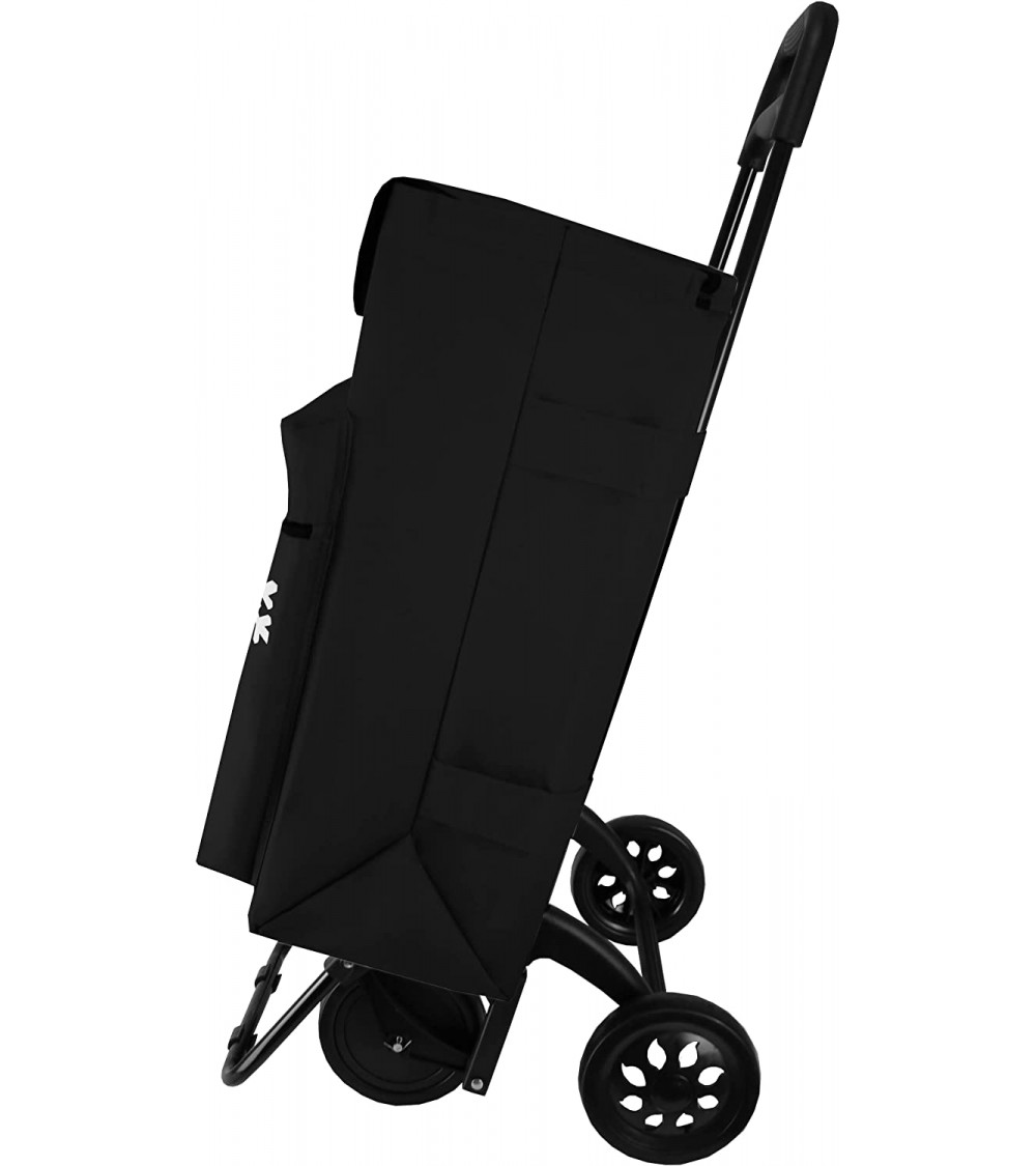  ASN Carrito plegable con ruedas, carrito de compras plegable de  4 ruedas, caja de herramientas con tapa, caja de almacenamiento plegable de  65 L, mango telescópico (color amarillo + negro) 